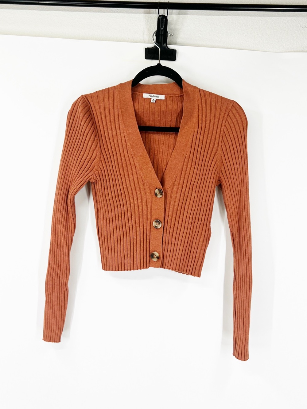 Madewell Brenville Crop Cardigan Sweater in Heather Caravan